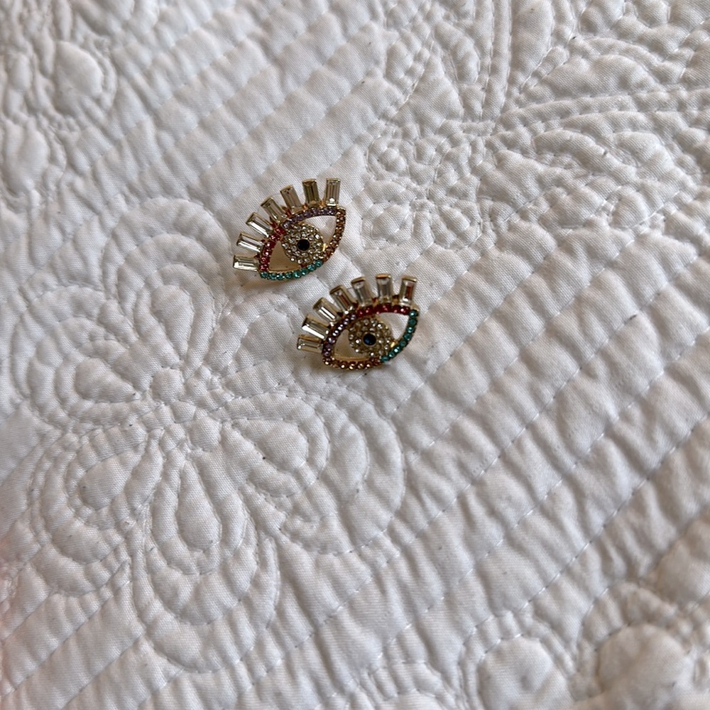 Crystal eyelash earrings! So fun! Multi-colored!